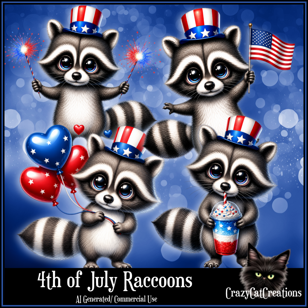 (image for) CCC_4th of July Raccoons CU